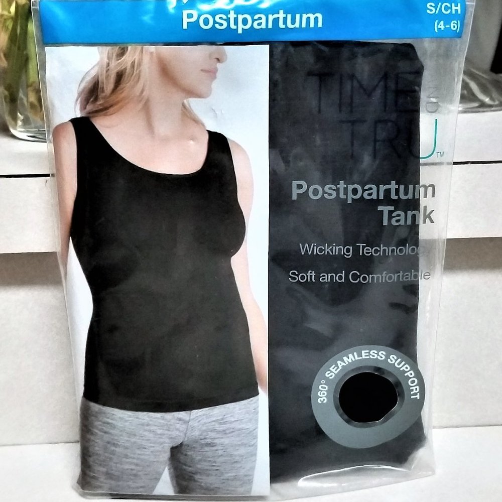 Tank Top Postpartum (S) 4-6 Black Time & True NWT